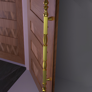 Aluminum Main <b>Door</b> Luxora Design Pull Handle PVD Gold <b>Matt</b> Rose Gold <b>Matt</b> <b>Black</b> Spindle Finial Entrance Hardware - Product Image 1