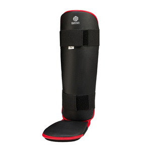 Black Leather Shin Guard Instep Guards for MMA and Muay Thai Protective Gear - Product Image 5