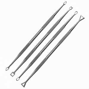 Juego de 4 herramientas de acero inoxidable con punta hueca para tallar cera y arcilla, kit de herramientas manuales de laboratorio dental con agarre moleteado, Clase I - Product Image 1