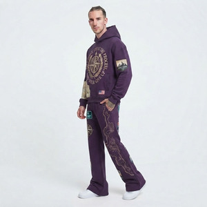Conjunto Deportivo de Invierno para Hombre, Sudadera con Capucha, Pantalones Deportivos, Pantalones de Forro Polar Largos, Ropa Casual, Pantalones Deportivos de Pierna Ancha - Product Image 3