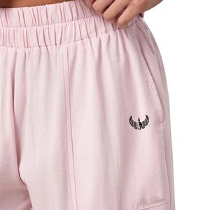 Pantalones Anchos de Pierna Ancha para Mujer, Color Rosa Rubor, Cintura Alta Elástica, Ropa Deportiva Informal, Cómodos y a la Moda - Product Image 4