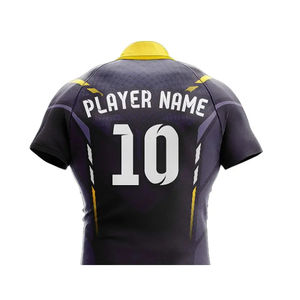 Ensemble short et maillot de rugby professionnel pour hommes, respirant, imprimé par transfert thermique, 100 % polyester, taille élastique - Product Image 4