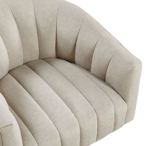 Poltrona Girevole in Velluto Taupe, Moderna e Lussuosa, Comoda per Soggiorno - Product Image 4