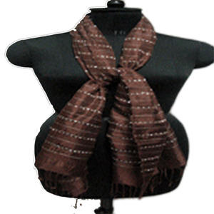 Bufanda de viscosa con logotipo personalizado, MOQ bajo, diseño de punto, bufanda de cachemira para mujer, color marrón de verano - Product Image 4