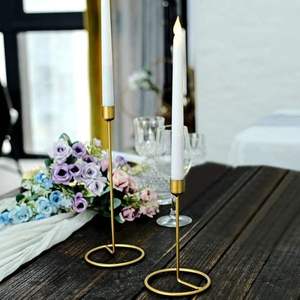 Porte-bougie en métal de haute qualité, design élégant, résistant à la chaleur, écologique, lot de 2 pièces, pour mariage, fête, intérieur de maison, hôtel - Product Image 6