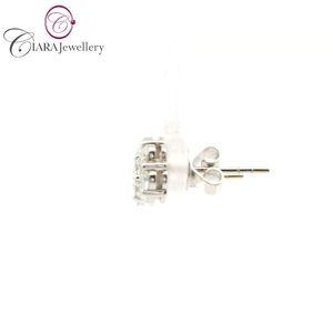 AU750 Pendientes de oro rosa blanco de 18 quilates Piedra de racimo de diamantes naturales para compromiso Boda Aniversario Fiesta Regalo Idea PT950 - Product Image 2