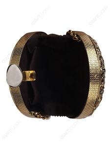 กระเป๋าคลัทช์เปลือกหอยเป๋าฮื้อธรรมชาติพร้อมกรอบทองลายละเอียดและสายโซ่ กระเป๋าออกงานสุดหรูสำหรับการส่งออกแบบ OEM - Product Image 4