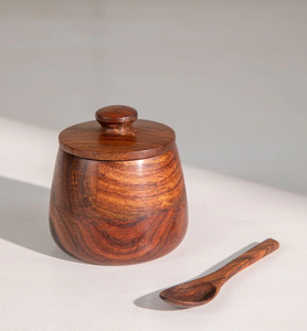 Ensemble de pots à condiments en bois pour sucre, sel et poivre, pour cafés et restaurants, pièces de designer personnalisées - Product Image 2