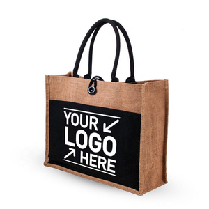 Custom Logo Jute Tote <b>Bag</b> Reusable Shopping Carry <b>Bag</b> Eco Friendly <b>Gift</b> and Advertising Use - Product Image 1