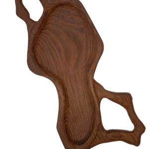 Nouveauté : Ensemble de plateaux de service ovales à double couche en bois, plateaux en bois mélangé, assiettes à collation, plateaux en bois de mangue - Product Image 1