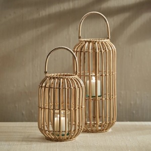 Lanternes en rotin naturel et en bambou, porte-bougies tissés pour la maison, le jardin, la décoration bohème, lampe de table, lanterne en osier - Product Image 6