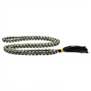 Meilleur Collier Mala en Pyrite 108 Perles, Perles de Prière Rondes en Pierre Précieuse de 8mm, Collier de Méditation et de Yoga, Bijou Religieux Unisexe - Product Image 1