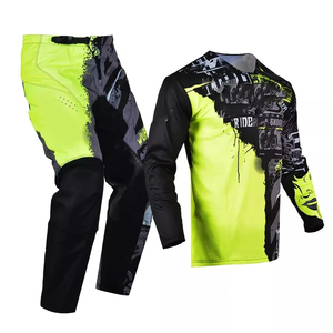 Ensemble maillot et pantalon de motocross, design personnalisé, combinaisons de motocross à manches longues, impression par sublimation, vêtements de sport de motocross, combinaison de course - Product Image 1