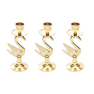 Designer Swan Shape Gold Metal <b>Candle</b> Stand Decorative Accent Suitable For Bedroom Decor For Warm And Cozy Ambience From India - Product Image 1