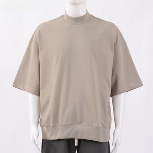 Custom Casual Blank <b>Turtle</b> <b>Neck</b> Heavy Weight 100% Cotton Oversized Baggy Turtleneck T-Shirts for <b>Men</b> Breathable Eco-Friendly - Product Image 4
