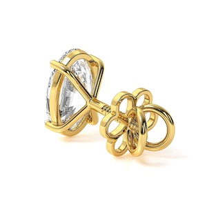 Boucles d'oreilles clous en diamant de laboratoire taille brillant, or jaune 14 carats, certifiées IGI, tendance, classiques, solitaires, élégantes, bijoux fins, cadeau - Product Image 2