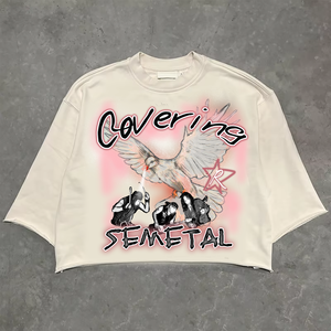 T-shirt streetwear pour homme, coupé-cousu, 300 g/m², surdimensionné, délavé à l'acide, coupe carrée, court, de haute qualité - Product Image 3