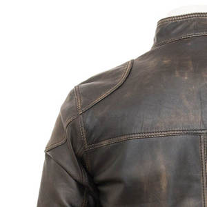 Chaqueta de Cuero Genuino para Hombre, Estilo Urbano, Cuello Alto, Impermeable, Cortavientos, Transpirable y Ligera para Invierno - Product Image 4