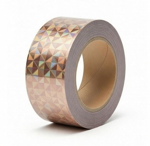 Rouleau de ruban adhésif holographique BOPP personnalisé en gros pour la fermeture de cartons, l'emballage cadeau et les loisirs créatifs, finition réfléchissante multicolore - Product Image 1