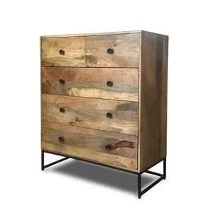 European Design Solid Wood Chest of Drawer Cabinet Side Board-Durable Multifunction Storage - Product Image 2