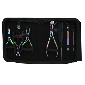Micro Link Hair Extension Tools Kit Rainbow Pliers Micro Beads Remover Crimping Tool <b>Hook</b> & <b>Loop</b> Tools <b>Tape</b>-In Plier Bond Cutter - Product Image 6