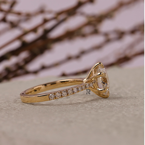 Anillo de Compromiso Edward Dainty con Diamante CVD Cultivado en Laboratorio de 1-5ct, Engaste Pavé, Oro 10K/14K/18K/PT950, Certificado IGI, VS1, Color E, Personalizado para Mujer - Product Image 3