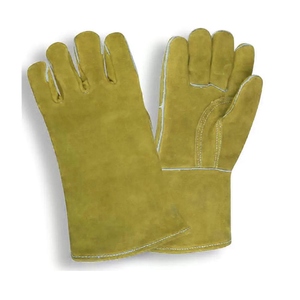 Guantes de soldadura de cuero de vaca al por mayor, resistentes, suaves y cómodos, ignífugos, con logotipo personalizado - Product Image 2