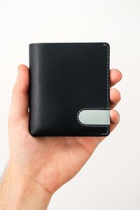 WRIZA <b>Men's</b> Genuine Leather Bifold <b>Wallet</b> | Slim <b>Black</b> Fashion <b>Wallet</b> Polyester 11 Card Slots Coin Pocket ID Window RFID - Product Image 3