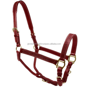 Wholesale Supply Horse Saddlery Equine <b>Products</b> Handmade Triple <b>Stitched</b> Top Quality Genuine Leather Horse Halter in Full Cob - Product Image 1