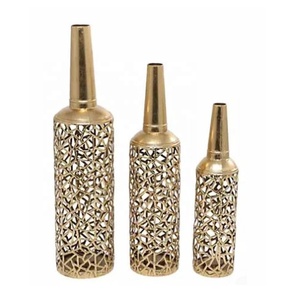Aluminum <b>Gold</b> Flower <b>Vase</b> Standing Rectangle <b>Vase</b> Decorative Living Room Bedroom Office Tabletop Festive Occasion Flower <b>Vase</b> - Product Image 5