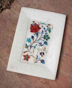 Excellent Quality Designer Marble Inlay <b>Stone</b> Ashtray Handmade Floral <b>Art</b> Judaism Style Premium Interior <b>Art</b> Collectible Best - Product Image 5