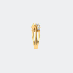 Anillo cruzado de siete piedras con engaste de puntas y corte redondo de 1.00 quilates - Product Image 4