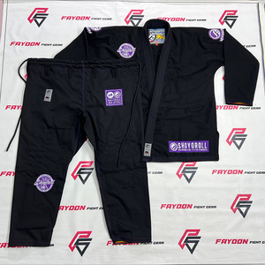 New Latest <b>Model</b> Shoyorol Brazilian Jiu Jitsy Gi in Black Color With Purple Labels Mixed Martial Arts Wears - Product Image 1