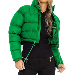 Side Pockets & Adjustable Waist Women's <b>Puffer</b> <b>Jacket</b> New Style Hip Hop Fashion Wear Clothes Stand Collar <b>Crop</b> <b>Puffer</b> <b>Jackets</b> - Product Image 5