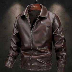 แจ็คเก็ตหนังมีฮู้ดลำลองสำหรับผู้ชาย, แจ็คเก็ตบอมเบอร์หนังแท้ขายส่ง, แจ็คเก็ตมอเตอร์ไซค์แบบมีฮู้ดถอดได้ตามสั่ง, เสื้อผ้าแฟชั่น B2B - Product Image 1