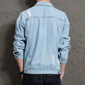 Wholesale Plain Denim <b>Jacket</b> <b>Men</b> Black <b>White</b> Fashion Distressed Denim <b>Jacket</b> Winter Best Looking Hot Style <b>Men's</b> <b>Jackets</b> - Product Image 2