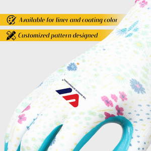 Gants de jardinage unisexes personnalisés TWI, gants de sécurité en polyester et nitrile de calibre 13 avec logo, protection élevée des mains et des bras, gants de travail - Product Image 5
