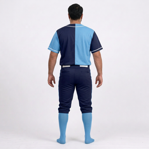 Ensemble de vêtements de baseball pour hommes, maillot vert et pantalon, manches courtes, fermeture à boutons, respirant, toutes saisons, 100% polyester, antibactérien - Product Image 4