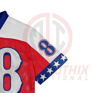 Créez votre propre maillot de football américain personnalisé, maillot de football américain rétro en mesh de haute qualité pour les jeunes - Product Image 6