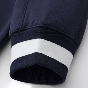 In Stock Ready to Ship Streetwear Wholesale ODM Blank 380gsm 100% Cotton Old Money <b>Style</b> V-Neck Colorblock Boxy Sweatshirt - Product Image 5