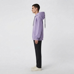 Sweat-shirt à capuche personnalisé pour homme en molleton crème avec cordon de serrage et poche kangourou, style streetwear décontracté, vente en gros OEM en vrac - Product Image 3