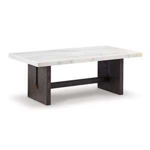 Mesa de Comedor Moderna Rectangular con Tapa de Mármol y Patas de Madera Maciza, Diseño Minimalista, Estable, para 6 Personas, Muebles para el Comedor - Product Image 1