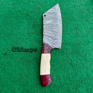 Cuchillo de carnicero de verduras de carne forjada a mano de acero de Damasco de alta calidad, cuchillo de cocina Tang completo, cuchillo de Chef con mango de hueso de camello - Product Image 3