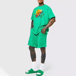 Conjunto de Dos Piezas Personalizado, Talla Grande, Camiseta y Pantalones Cortos Bordados, Ropa Urbana, Logotipo Personalizado, para Hombre - Product Image 1