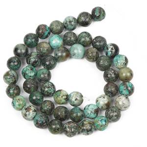 Cuentas redondas de turquesa africana natural, piedras preciosas sueltas para la fabricación de pulseras, collares y joyería, lote a granel. - Product Image 6