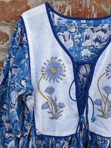 ชุดเดรสอินเดียผ้าฝ้ายพิมพ์ลายดอกไม้ 100% สไตล์ลำลอง พร้อมพู่ห้อย  ขายดีประจำปี 2026 สำหรับผู้หญิง - Product Image 4