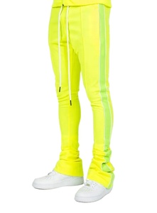 Pantalones de hombre de alta calidad, pantalones de chándal apilados a rayas curvas rectas con bolsillos laterales, pantalones acampanados de invierno de carga apilados para hombres - Product Image 6
