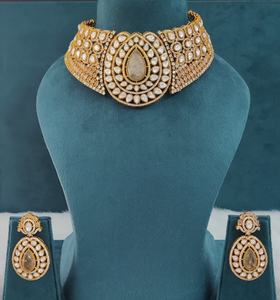 Ensemble de colliers de qualité supérieure, allure luxueuse, parfait pour les mariages, les occasions festives, les tenues de soirée, convient aux tenues ethniques et occidentales. - Product Image 1