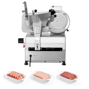 Affettatrice Professionale Completamente Automatica 180W 370W con Lama in Acciaio al Carbonio da 10 Pollici e Affilatore Integrato, Regolabile da 0-0,3 Pollici - Product Image 1