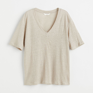 T-shirts d'été pour femmes tendance, amples, à motif lettres, décontractés, à épaules tombantes, col rond, en polyester/coton - Product Image 5